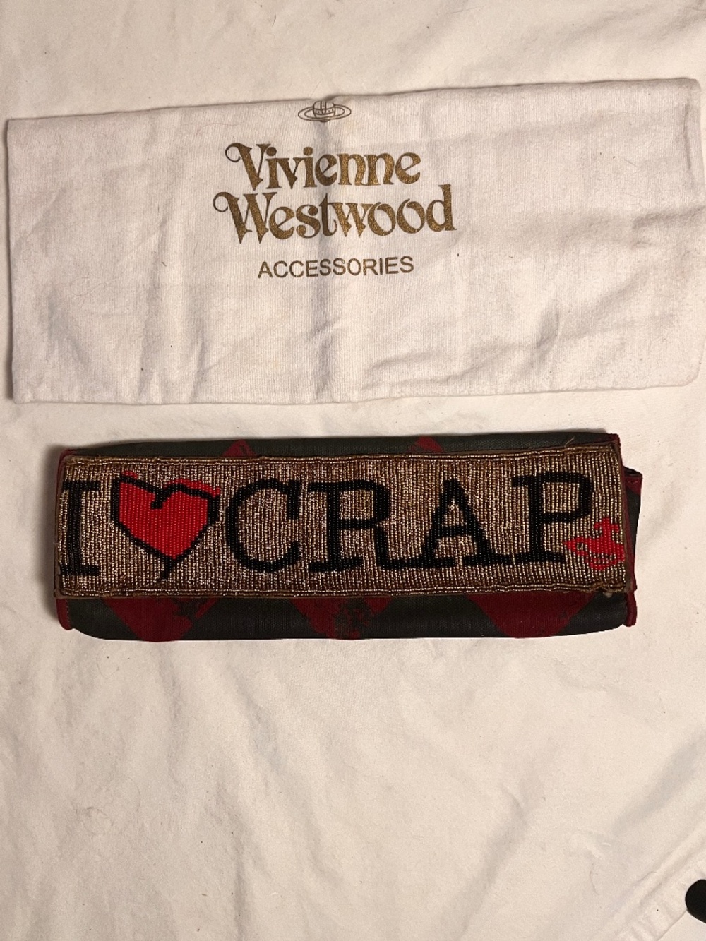 Vivienne Westwood I love crap beaded clutch purse - Picture 1 of 5